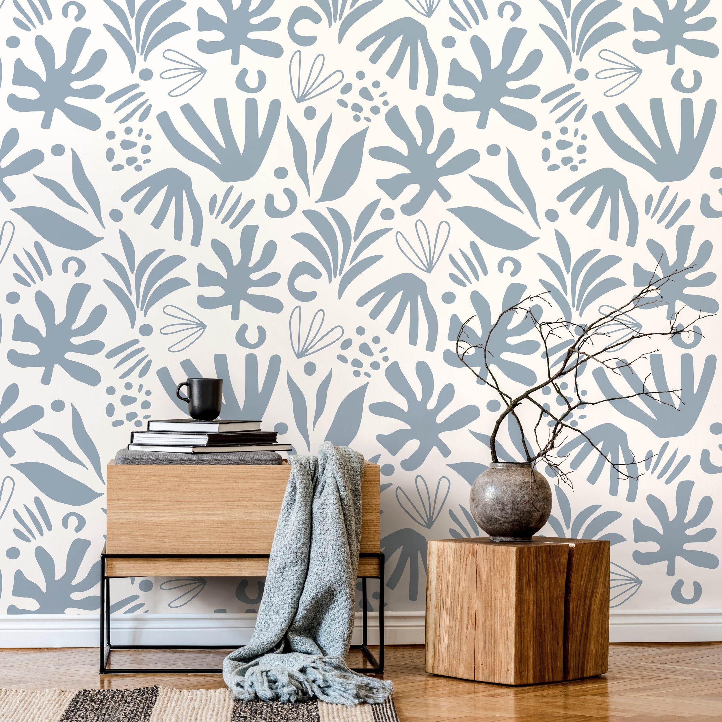 Boho Hand Drawn Floral Wallpaper WW2118 – Wallaby Walls