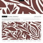 Brown Floral Mural Abstract Wallpaper Peel and Stick and Traditional Wallpaper - D704