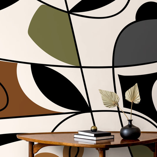 Abstract Modern Wallpaper Unique Mural Peel and Stick Wallpaper Home Decor - D561