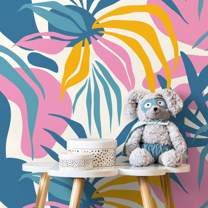 Fun Tropical Abstract Wallpaper Modern Wallpaper Peel and Stick and Traditional Wallpaper - D712