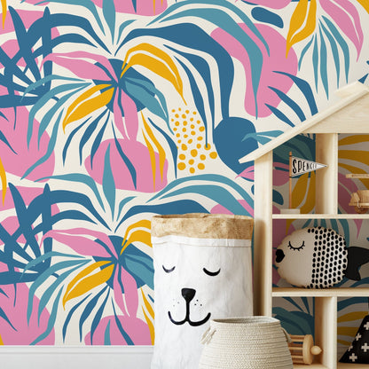 Fun Tropical Abstract Wallpaper Modern Wallpaper Peel and Stick and Traditional Wallpaper - D712