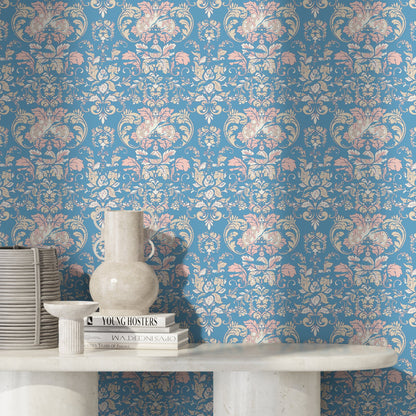 Ornamental Flowers Wallpaper - Removable Wallpaper Peel and Stick Wallpaper Wall Paper - C284
