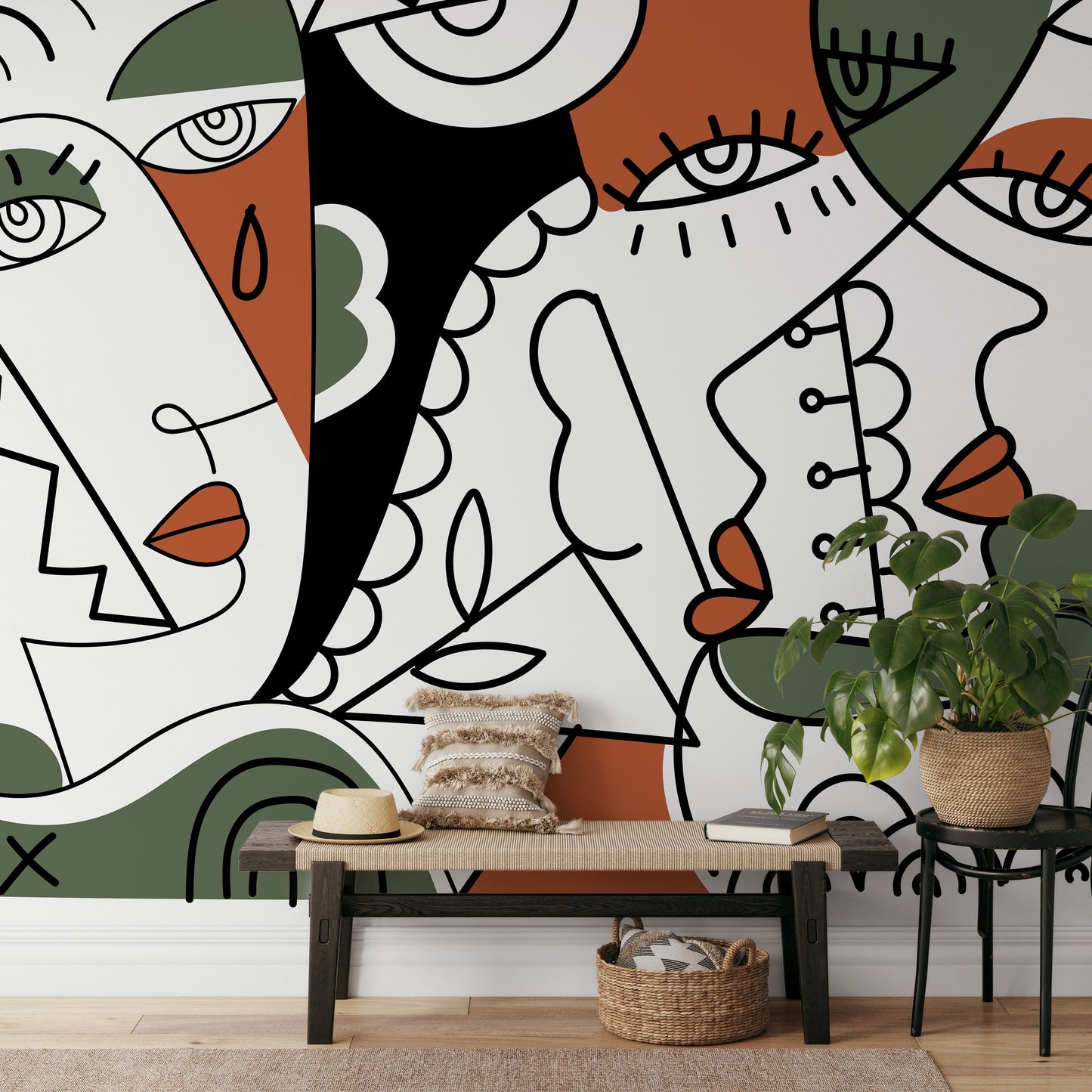 Abstract Cubism Art Wallpaper Modern Mural Peel and Stick Wallpaper Home Decor - D564