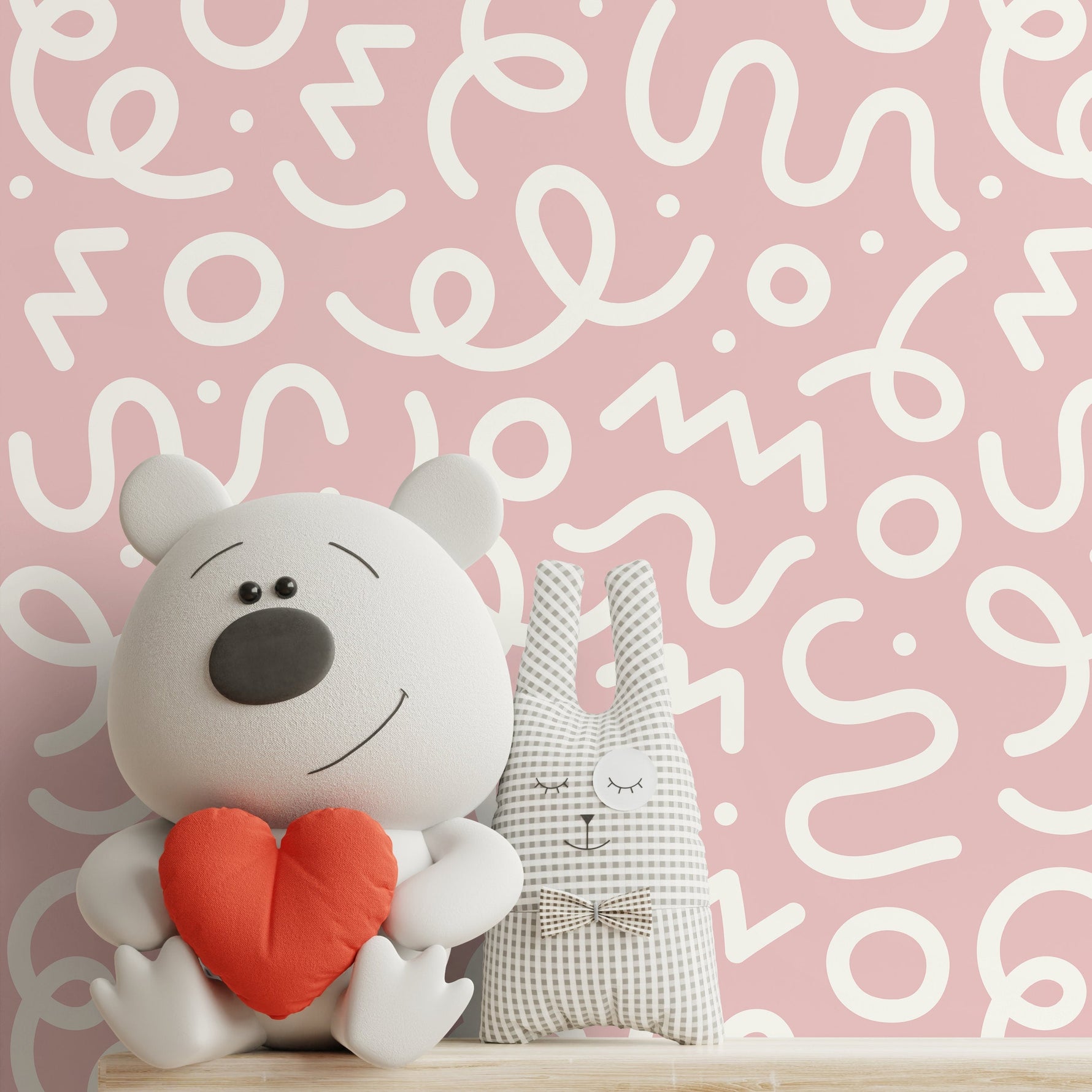Pink Abstract Wallpaper Nursery Wallpaper Modern Wallpaper Peel and Stick Wallpaper Home Decor - D577