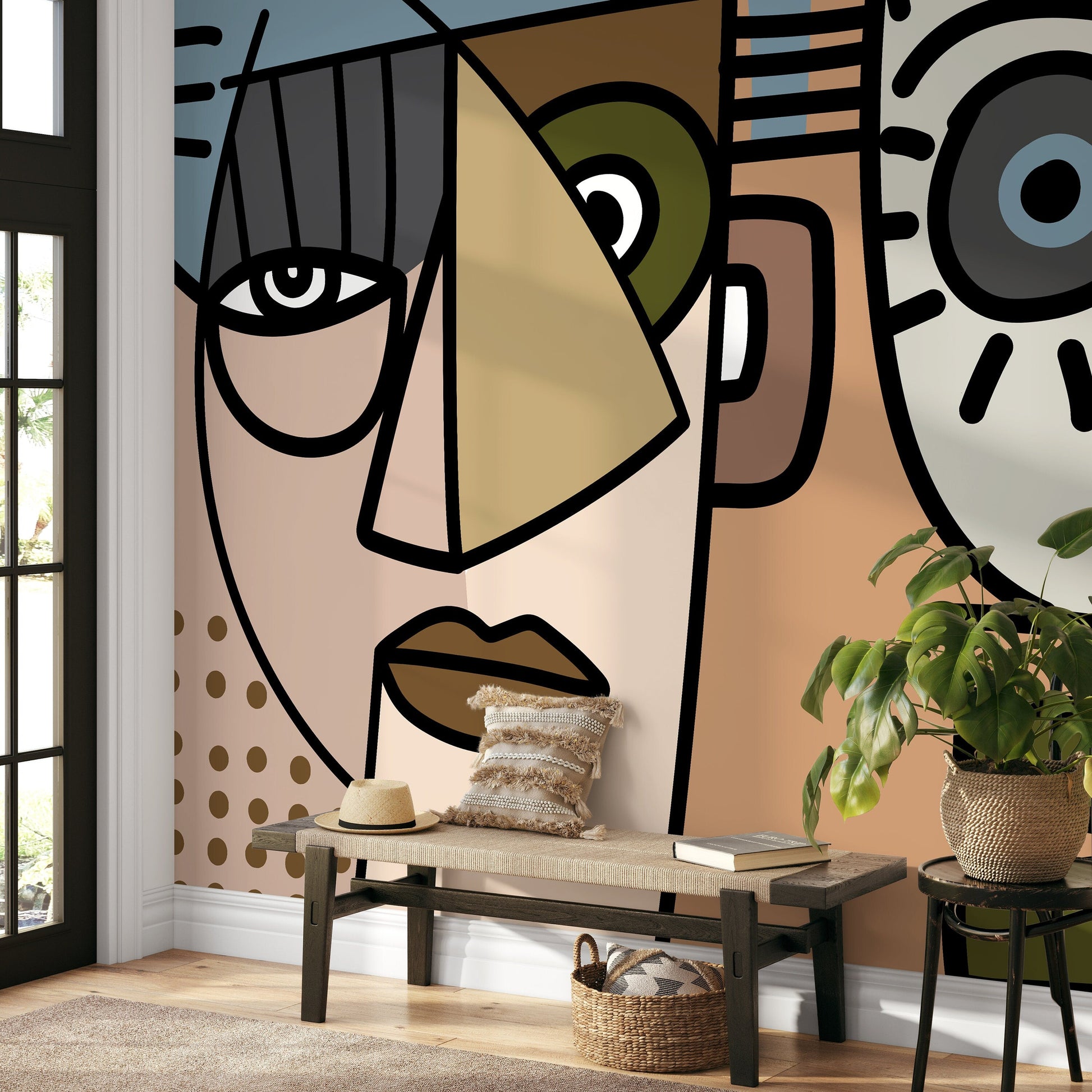 Cubism Art Wallpaper Abstract Modern Mural Peel and Stick Wallpaper Home Decor - D567