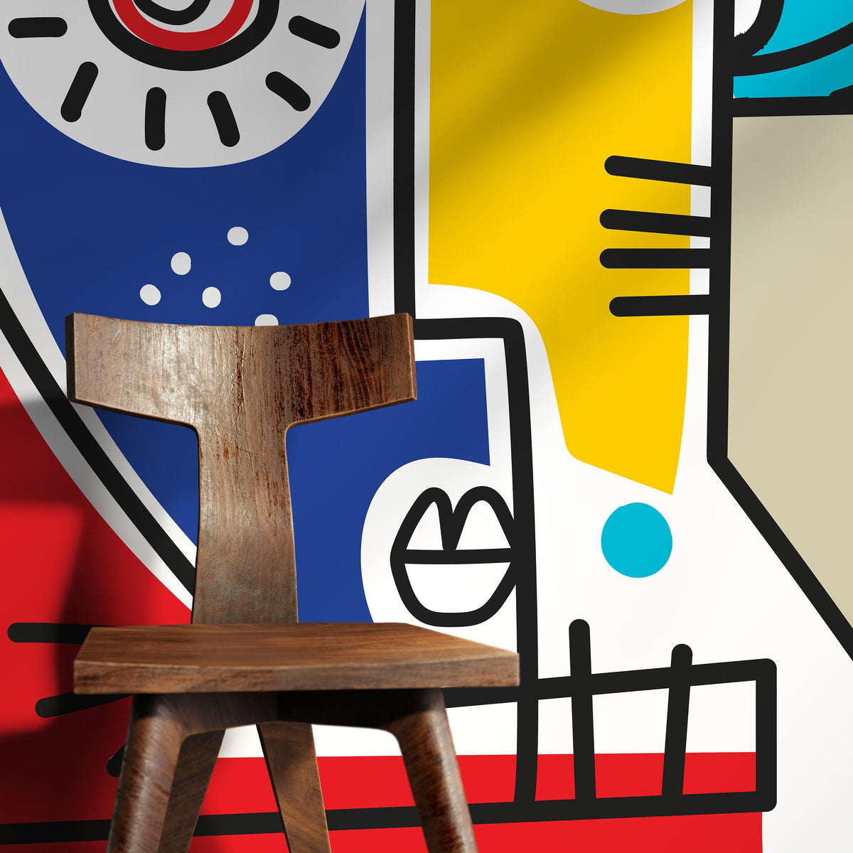 Modern Cubism Art Wallpaper Abstract Mural Peel and Stick Wallpaper Home Decor - D569