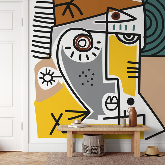 Modern Abstract Wallpaper Modern Mural Peel and Stick Wallpaper Home Decor - D570