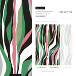 Colorful Abstract Waves Wallpaper Maximalist Wallpaper Peel and Stick and Traditional Wallpaper - D611