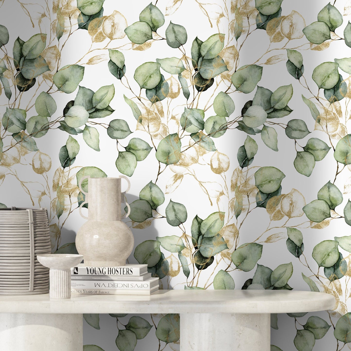 Wallpaper Peel and Stick Wallpaper Removable Wallpaper Home Decor Wall Art Wall Decor Room Decor / Green Leaves Wallpaper - C410