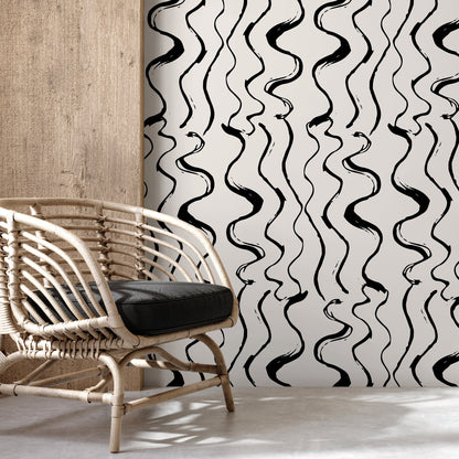 Wallpaper Peel and Stick Wallpaper Removable Wallpaper Home Decor Wall Art Wall Decor Room Decor / Abstract Brush Wallpaper - C432