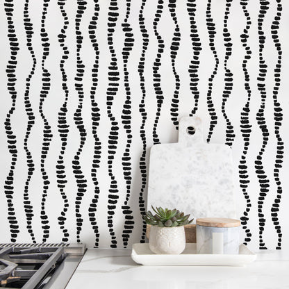 Wallpaper Peel and Stick Wallpaper Removable Wallpaper Home Decor Wall Art Wall Decor Room Decor / Black and White Boho Wallpaper - C535