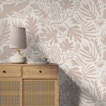 Light Leaf Abstract Wallpaper Boho Wallpaper Peel and Stick and Traditional Wallpaper - D666