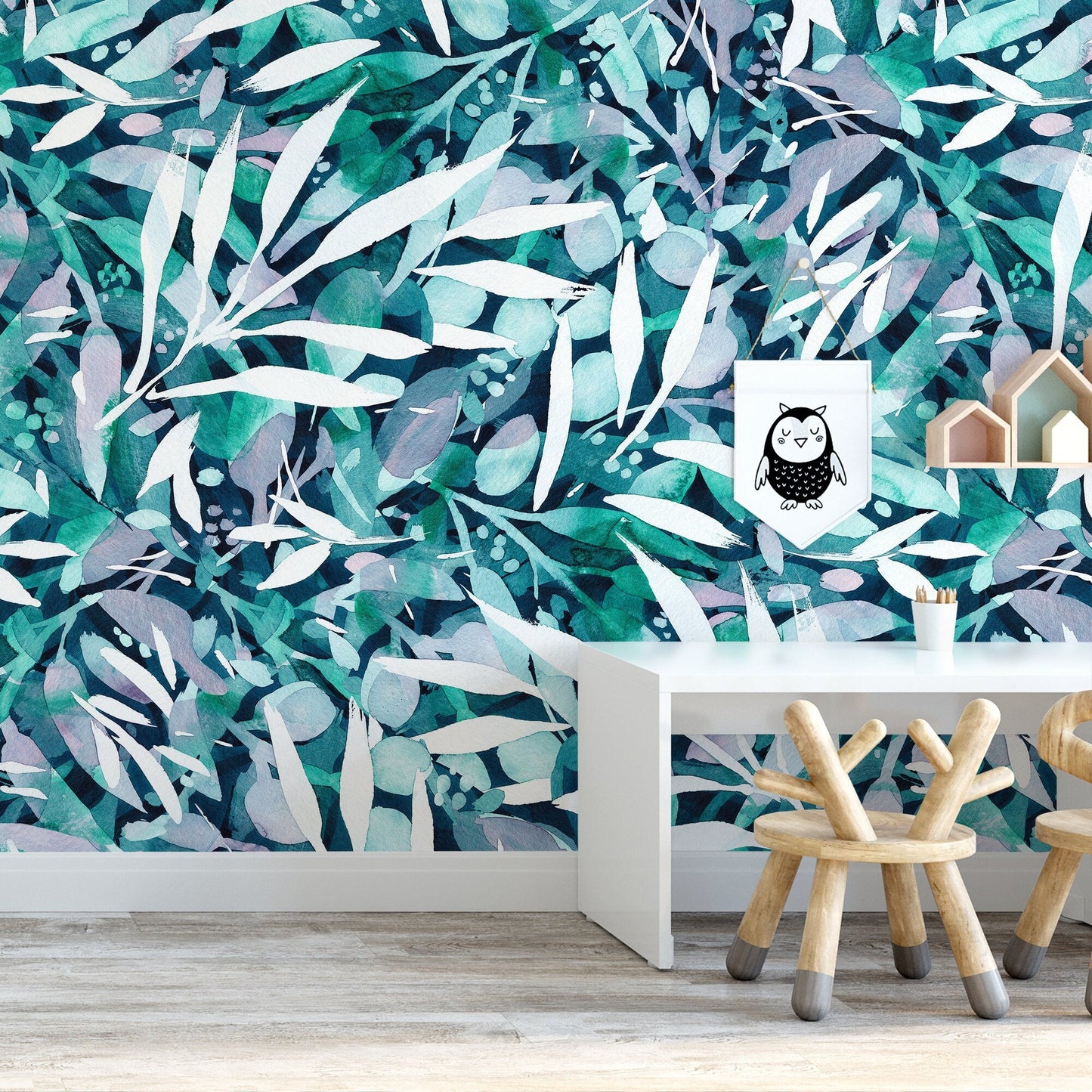 Wallpaper Peel and Stick Wallpaper Removable Wallpaper Home Decor Wall Art Wall Decor Room Decor / Floral Abstract Leaves Wallpaper - X150