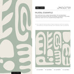 Light Green Abstract Art Mural Modern Wallpaper Peel and Stick Wallpaper Home Decor - D593