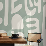 Light Green Abstract Art Mural Modern Wallpaper Peel and Stick Wallpaper Home Decor - D593