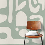 Light Green Abstract Art Mural Modern Wallpaper Peel and Stick Wallpaper Home Decor - D593