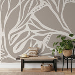 Neutral Abstract Art Wallpaper Large Boho Wallpaper Peel and Stick and Traditional Wallpaper - D630