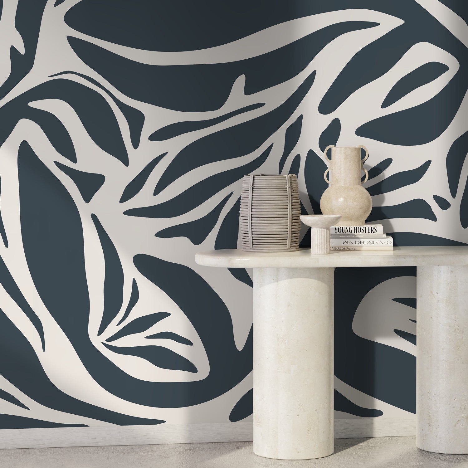 Dark Grey Abstract Art Wallpaper Large Modern Wallpaper Peel and Stick and Traditional Wallpaper - D631