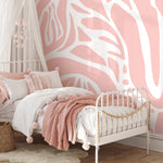 Pink Abstract Art Wallpaper Large Modern Wallpaper Peel and Stick and Traditional Wallpaper - D635