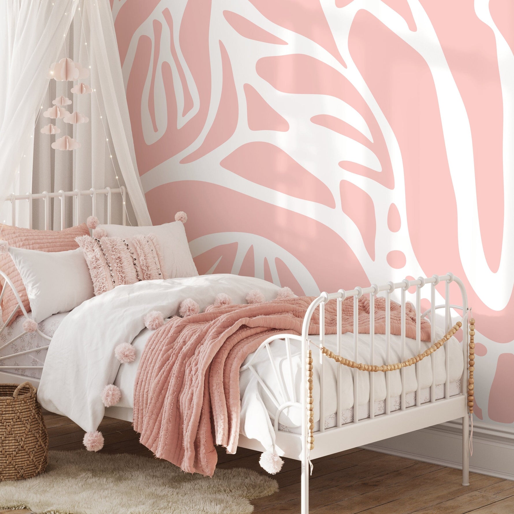 Pink Abstract Art Wallpaper Large Modern Wallpaper Peel and Stick and Traditional Wallpaper - D635