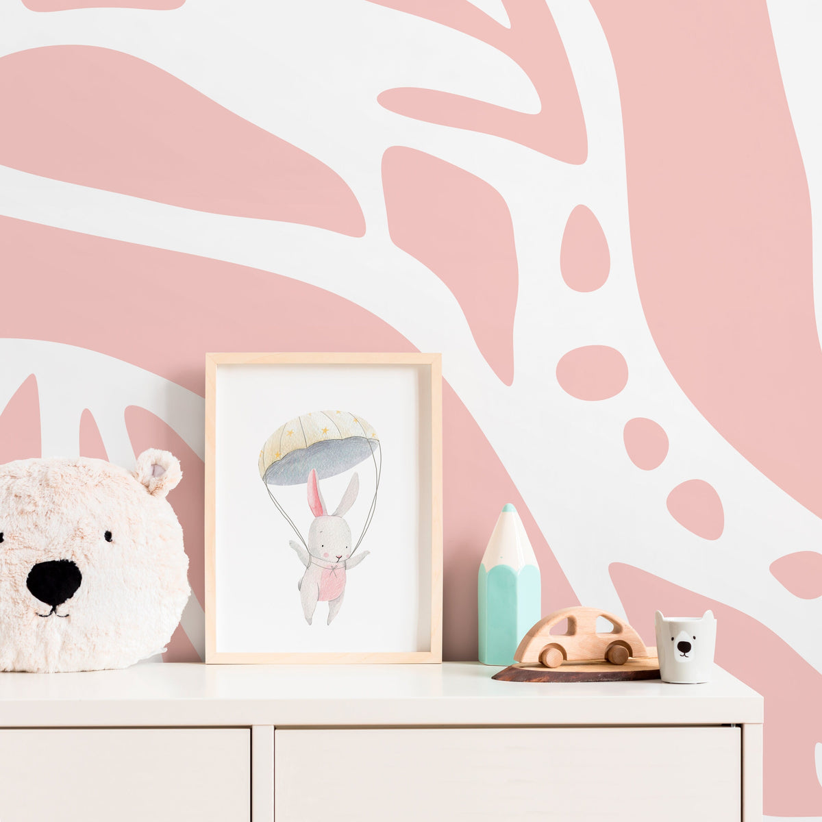 Pink Abstract Art Wallpaper Large Modern Wallpaper Peel and Stick and Traditional Wallpaper - D635