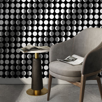 Removable Wallpaper Scandinavian Wallpaper Minimalist Circle Wallpaper Peel and Stick Wallpaper Wall Paper - A840