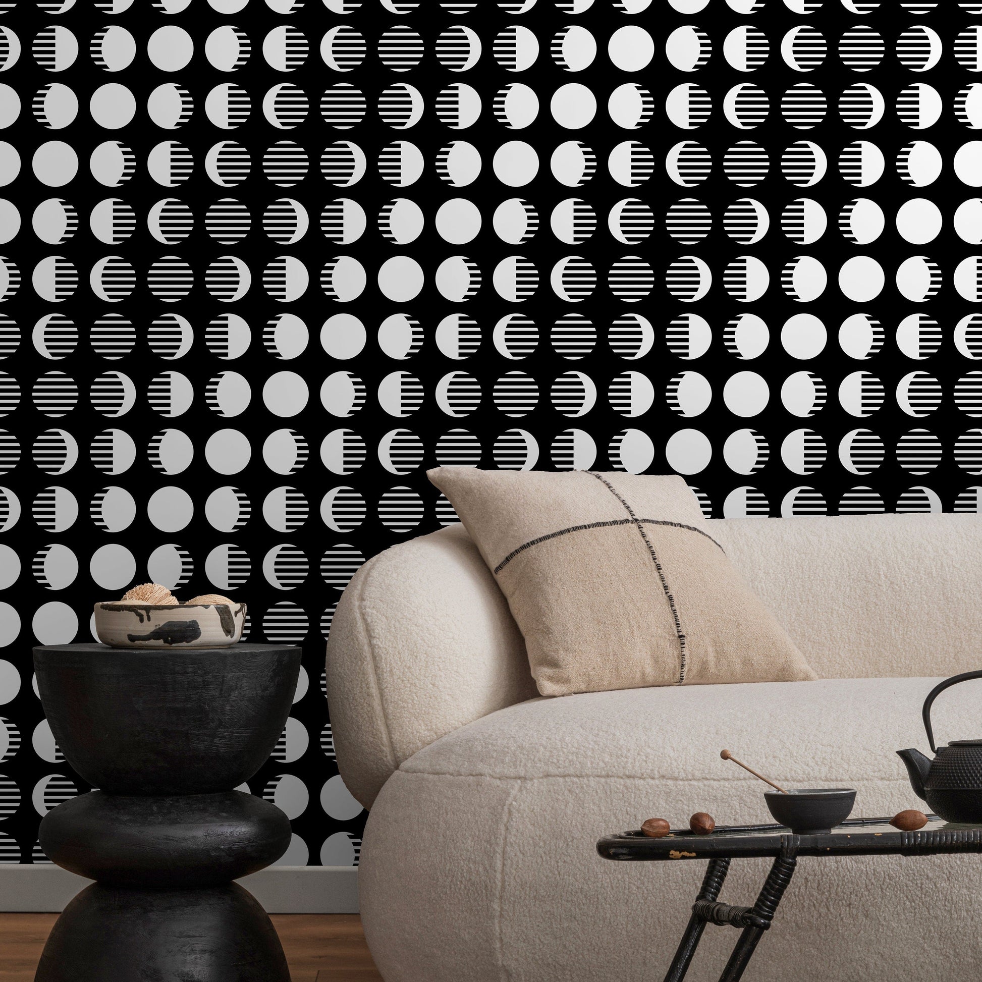 Removable Wallpaper Scandinavian Wallpaper Minimalist Circle Wallpaper Peel and Stick Wallpaper Wall Paper - A840