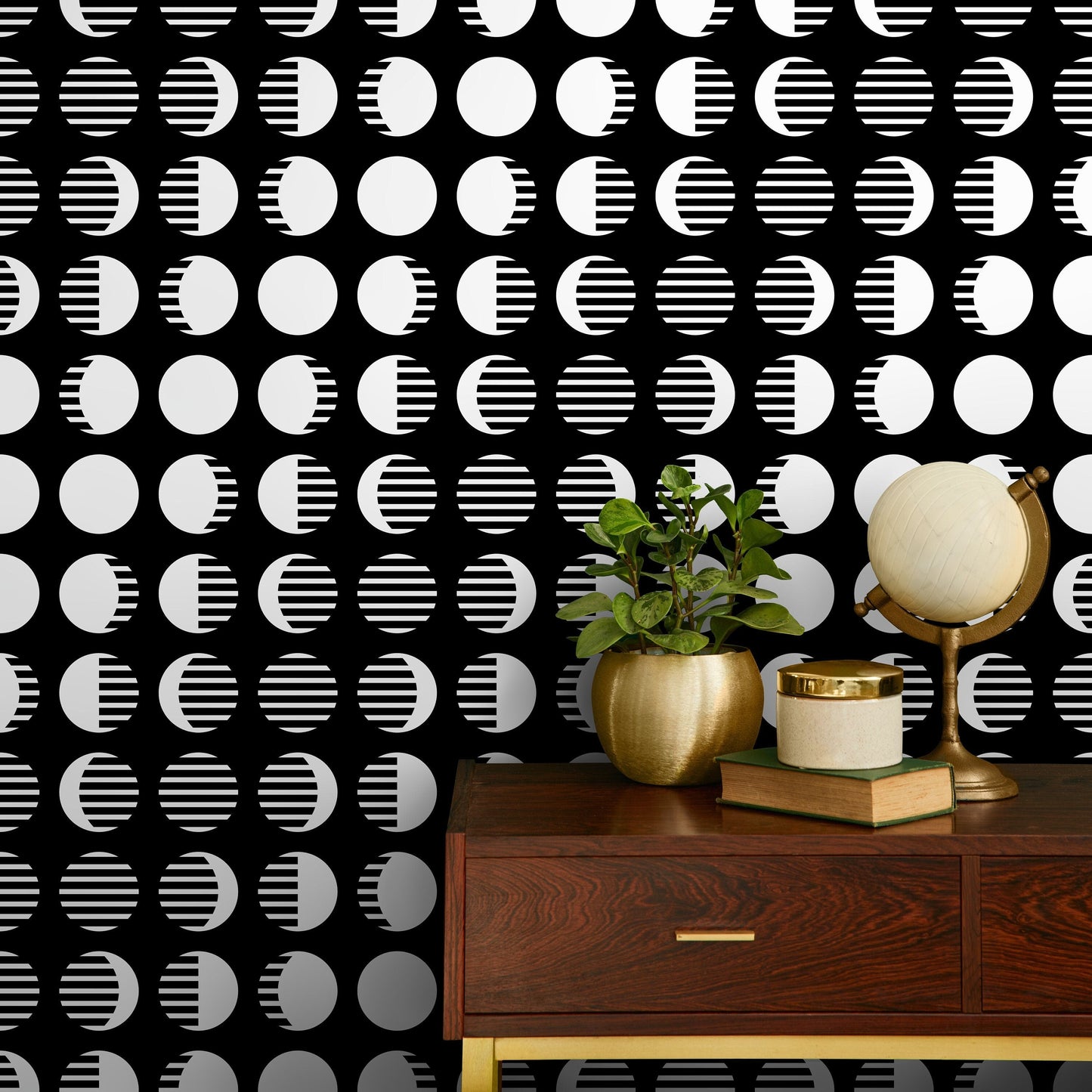 Removable Wallpaper Scandinavian Wallpaper Minimalist Circle Wallpaper Peel and Stick Wallpaper Wall Paper - A840