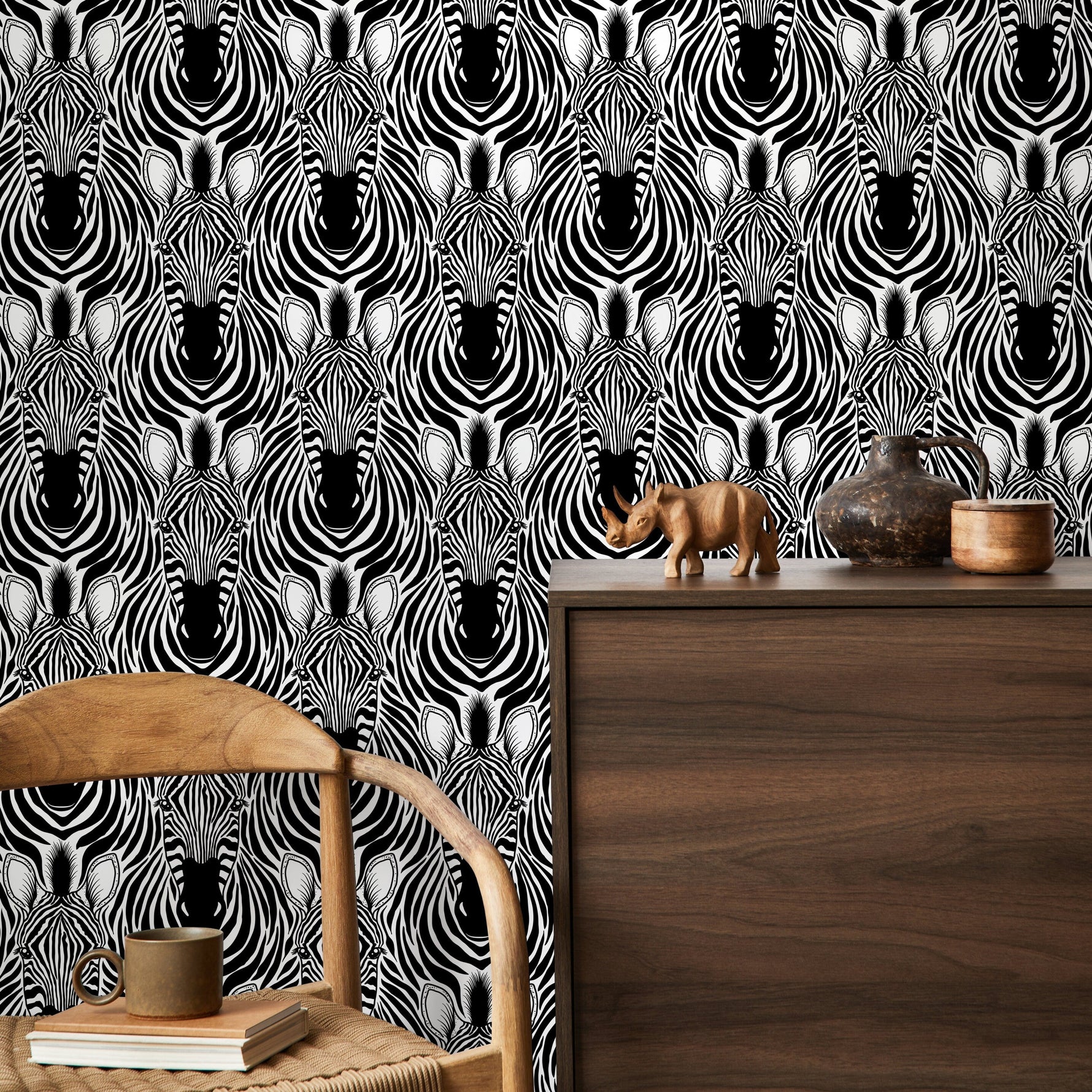 Animal Print Zebra Wallpaper Removable Wallpaper Wall Decor Home Decor Wall Art Printable Wall Art Room Decor Wall Prints Wall Hanging - B765