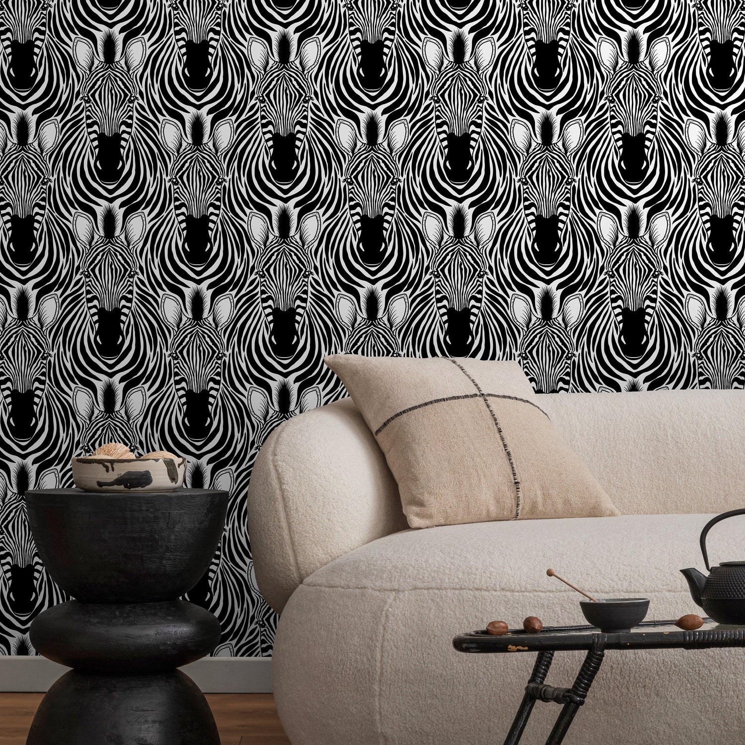 Animal Print Zebra Wallpaper Removable Wallpaper Wall Decor Home Decor Wall Art Printable Wall Art Room Decor Wall Prints Wall Hanging - B765