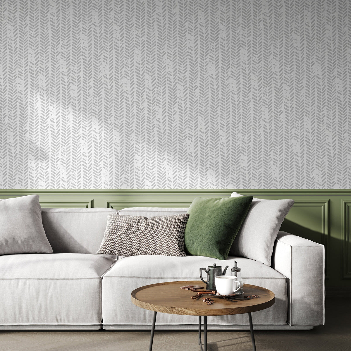 Temporary Wallpaper Removable Wallpaper Peel and Stick Wallpaper Wall Paper Wall Mural - Grunge Herringbone Wallpaper - A600