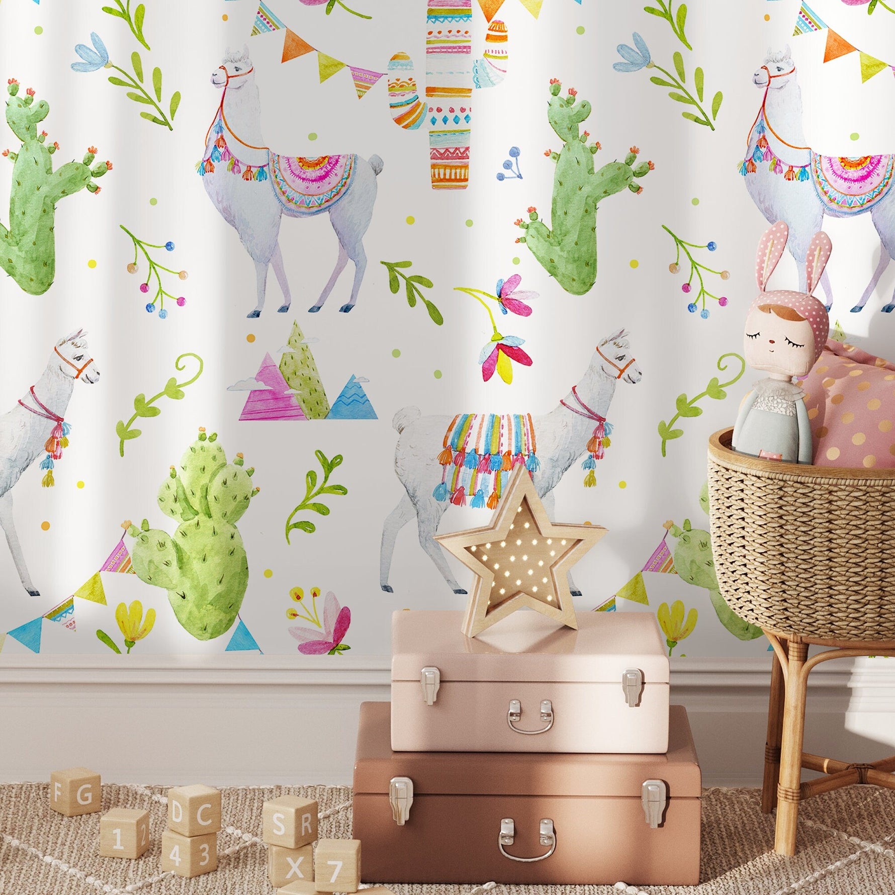 Removable Wallpaper Floral Wall Temporary Wallpaper Nursery Wallpaper Wall Decor Wall Paper Removable Peel and Stick Wallpaper - A682