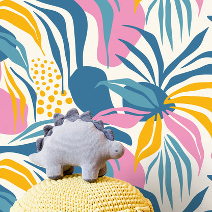 Fun Tropical Abstract Wallpaper Modern Wallpaper Peel and Stick and Traditional Wallpaper - D712