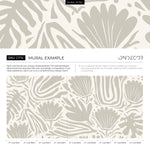 Floral and Leaves Mural Abstract Boho Wallpaper Peel and Stick and Traditional Wallpaper - D716