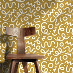 Yellow Abstract Wallpaper Modern Wallpaper Peel and Stick Wallpaper Home Decor - D574
