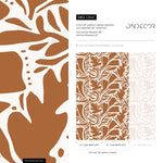 Orange Abstract Leaf Wallpaper Modern Wallpaper Peel and Stick and Traditional Wallpaper - D641