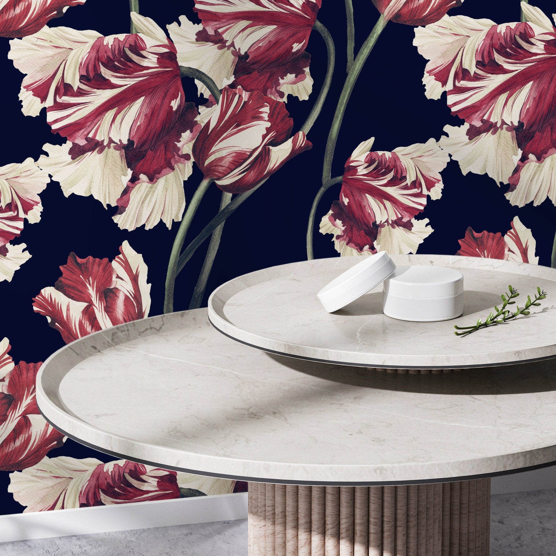 Dark Floral Wallpaper Vintage Wallpaper Peel and Stick and Traditional Wallpaper - D647