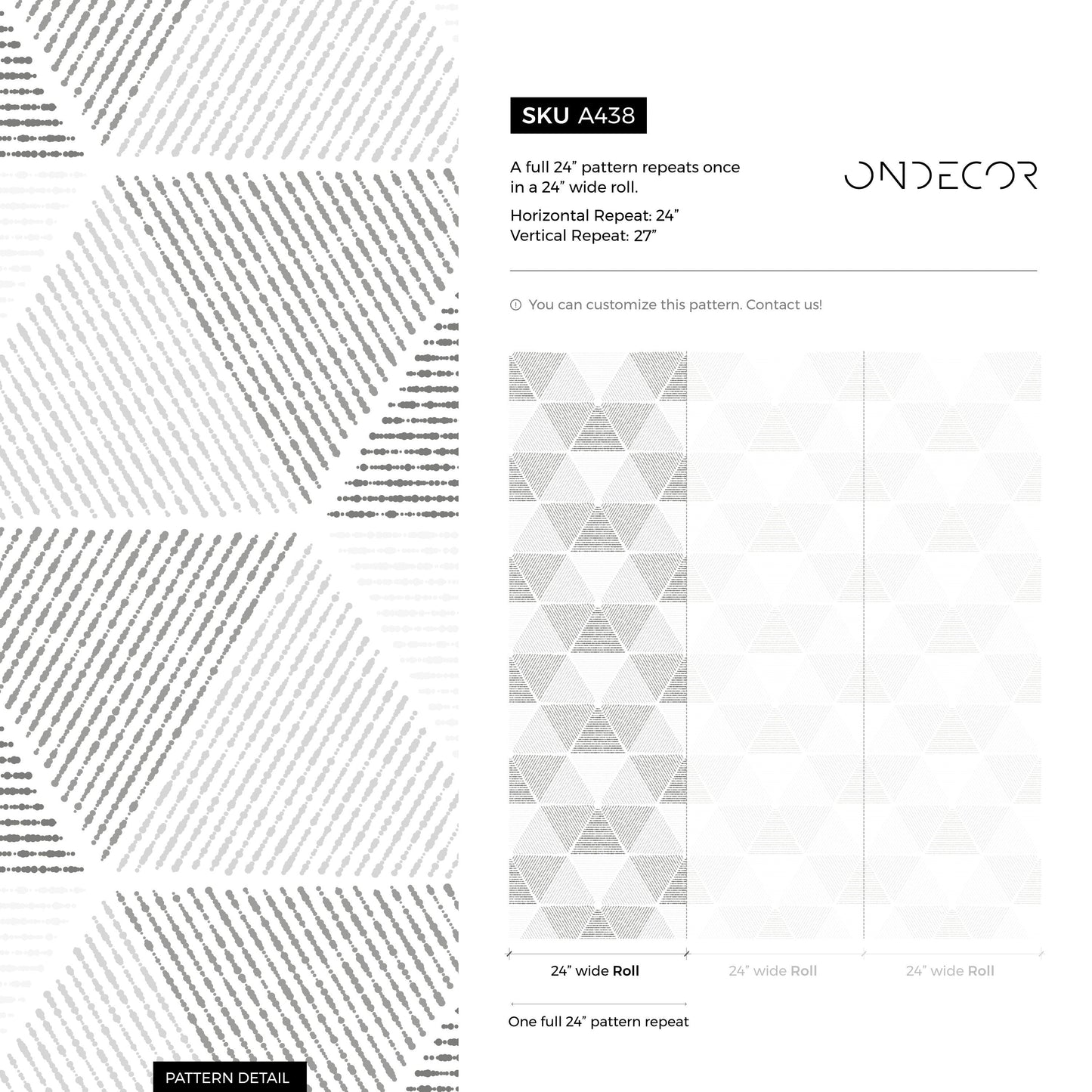 Removable Wallpaper Peel and Stick Wallpaper Wall Paper Wall - Geometric Black and White Wallpaper - A438
