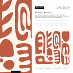 Orange Abstract Art Mural Modern Wallpaper Peel and Stick Wallpaper Home Decor - D595