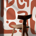 Orange Abstract Art Mural Modern Wallpaper Peel and Stick Wallpaper Home Decor - D595