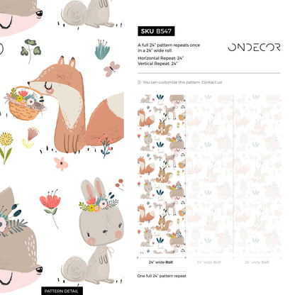 Removable Wallpaper Peel and Stick Wallpaper Wall Paper - Kids - Cute Animals - B547