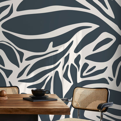 Dark Grey Abstract Art Wallpaper Large Modern Wallpaper Peel and Stick and Traditional Wallpaper - D631