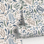 Abstract Leaf Wallpaper Modern Wallpaper Peel and Stick and Traditional Wallpaper - D722