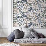 Abstract Leaf Wallpaper Modern Wallpaper Peel and Stick and Traditional Wallpaper - D722