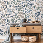 Abstract Leaf Wallpaper Modern Wallpaper Peel and Stick and Traditional Wallpaper - D722