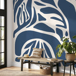 Dark Blue and Beige Abstract Wallpaper Large Modern Wallpaper Peel and Stick and Traditional Wallpaper - D633
