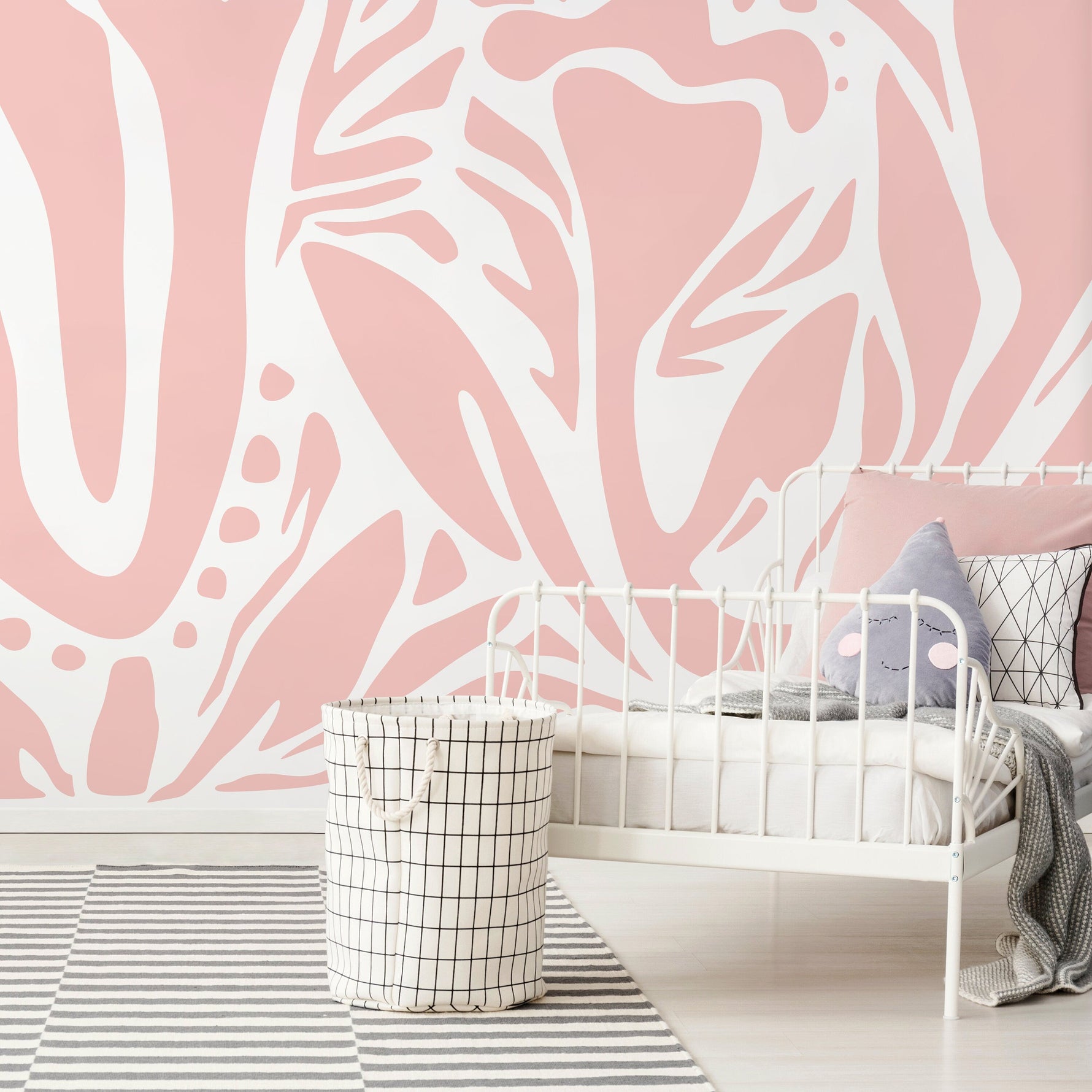 Pink Abstract Art Wallpaper Large Modern Wallpaper Peel and Stick and Traditional Wallpaper - D635