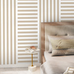 Beige Striped Wallpaper Modern Geometric Wallpaper Peel and Stick and Traditional Wallpaper - D736