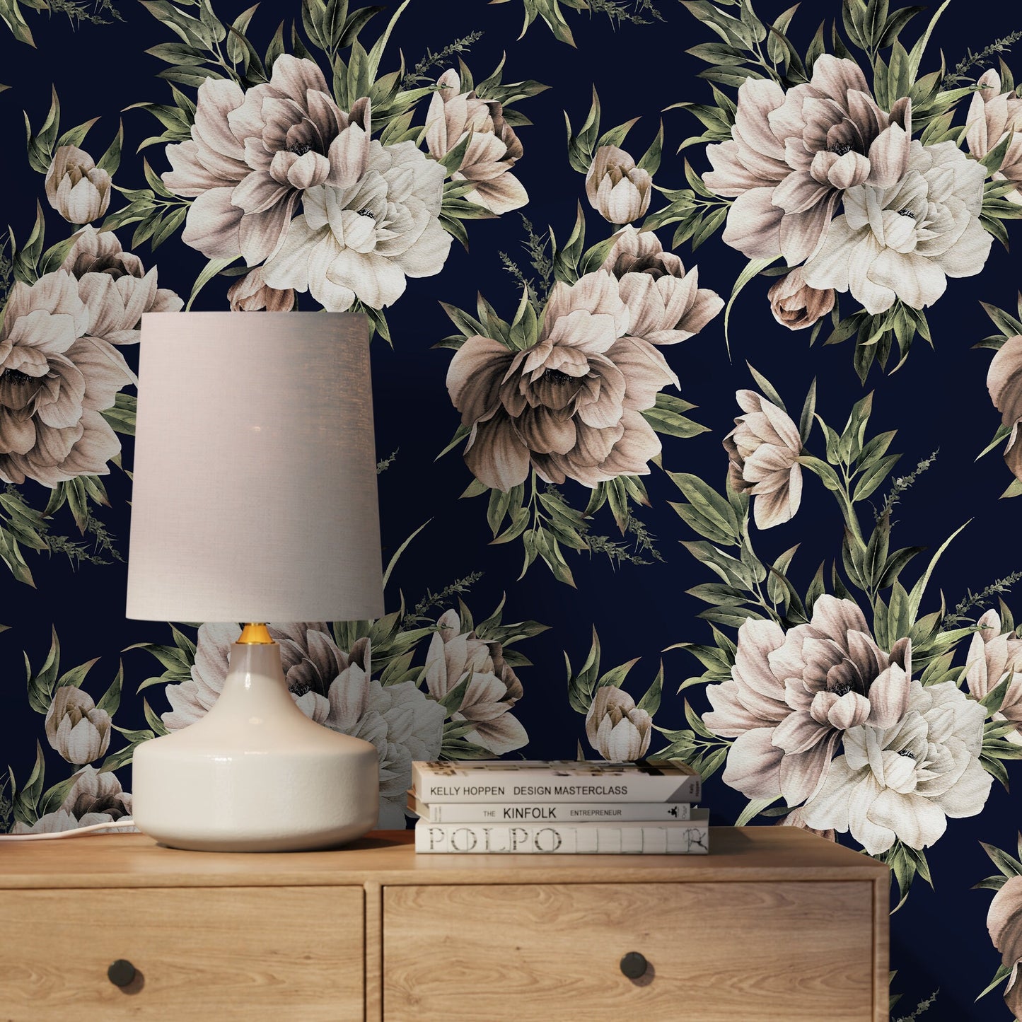 Dark Roses Wallpaper Vintage Wallpaper Peel and Stick and Traditional Wallpaper - D643