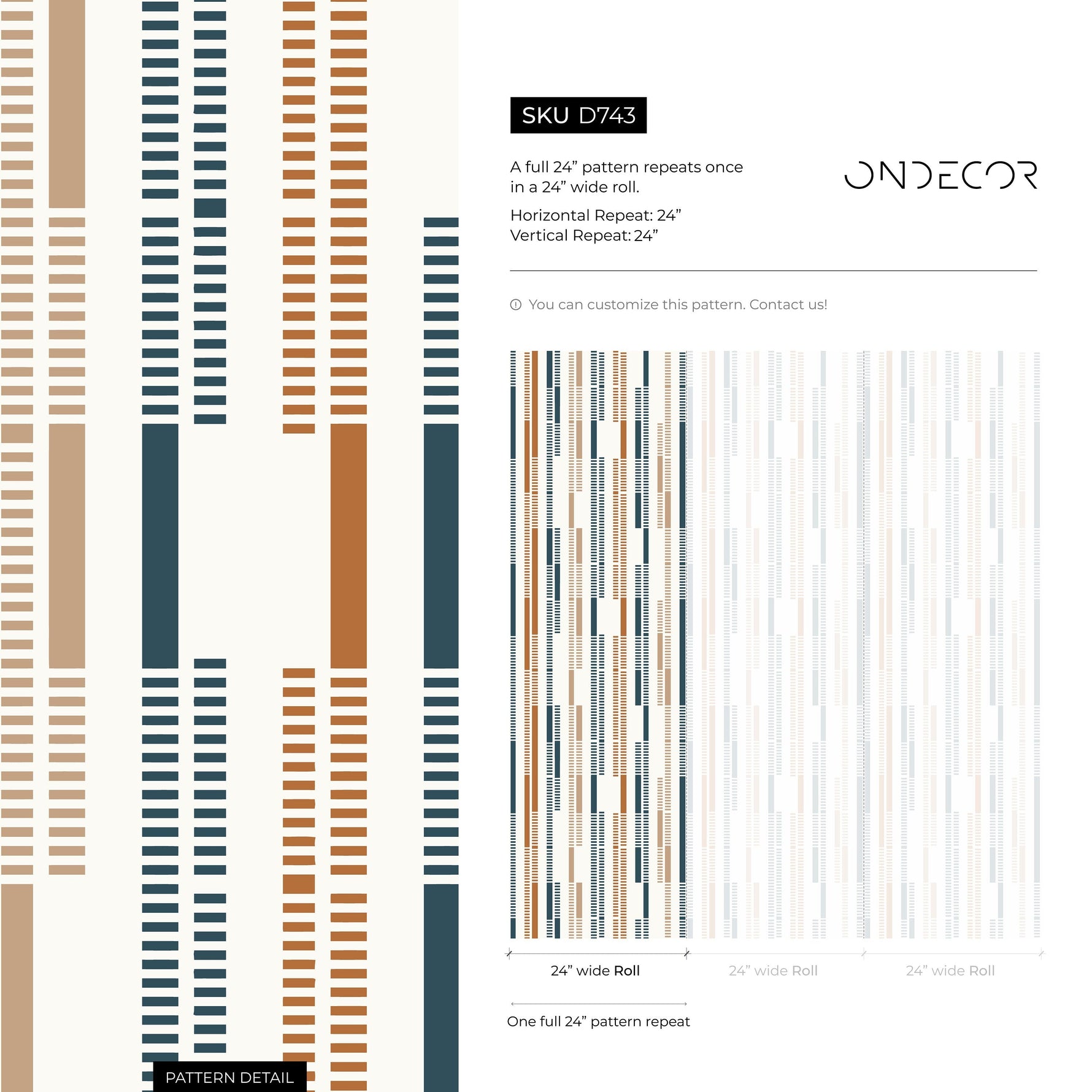 Contemporary Geometric Wallpaper Abstract Wallpaper Peel and Stick and Traditional Wallpaper - D743